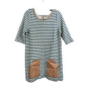 Anthropologie Sapony Striped Tunic Dress With Leather Pockets M